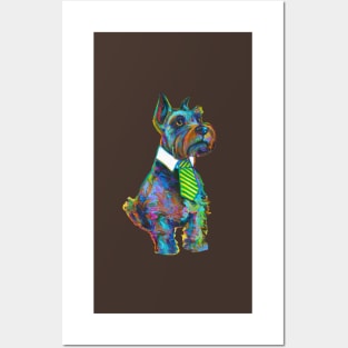 Schnauzer with necktie by Robert Phelps Posters and Art